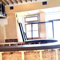 Sharp Masonry & Landscape - Concrete bar top @BOXCAR restaurant in Downtown Santa Fe