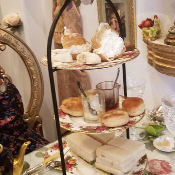 Coterie Tea & Eatery - The tea tower for two. Large pots of tea. - Tea Rooms Near Me - Upland, California Coterie Tea & Eatery - The tea tower for two. Large pots of tea. - Tea Rooms Near Me - Upland, California