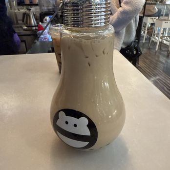 Mini Monster Cafe - Honey Milk Tea in reusable cup - Bubble Tea Near Me - Anaheim, California