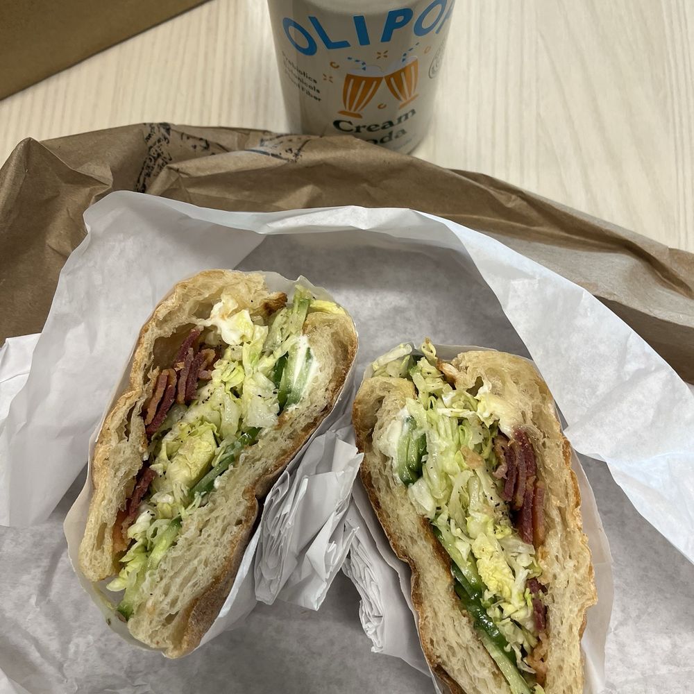 Bacon lettuce and cucumber sandwich. Bacon lettuce and cucumber sandwich.