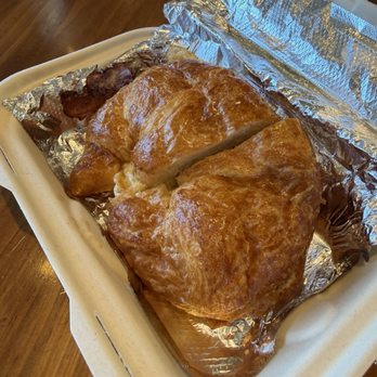 Redondough - Croissant (meat, egg, cheese) Simple Sandwich with bacon. - Cafes Near Me - Redondo Beach, California Redondough - Croissant (meat, egg, cheese) Simple Sandwich with bacon. - Cafes Near Me - Redondo Beach, California