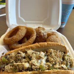 Sharks Chicken & Fish - Chicken Philly and onion rings