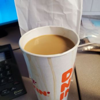 Dunkin' - cup with lid jammed on leaking all over my car. again! - Coffee & Tea Near Me - Rochester, New York Dunkin' - cup with lid jammed on leaking all over my car. again! - Coffee & Tea Near Me - Rochester, New York