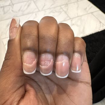 Golden Gel Russian Nails - Chipped and lifted - Nail Salons Near Me - Houston, Texas