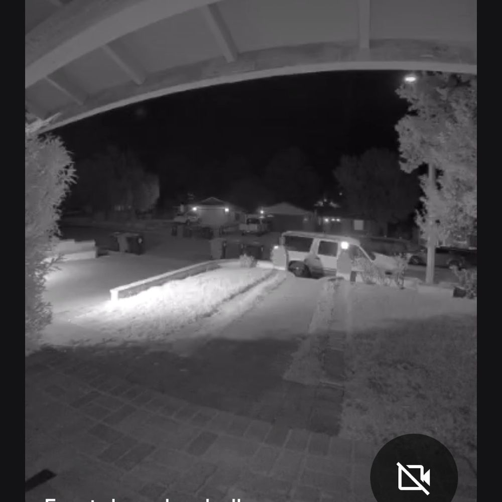 What we see on the camera at night. What we see on the camera at night.