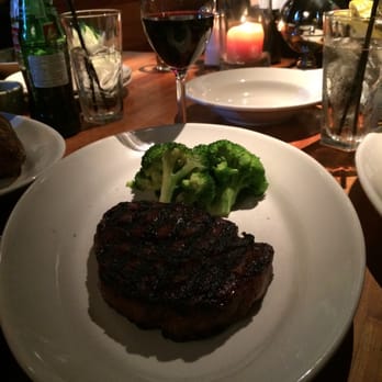 Houston's Restaurant - Hawaiian Ribeye with a glass of Duckhorn Merlot - New American Near Me - Irvine, California Houston's Restaurant - Hawaiian Ribeye with a glass of Duckhorn Merlot - New American Near Me - Irvine, California
