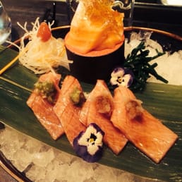 Otoro and fatty salmon sashimi Otoro and fatty salmon sashimi