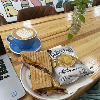 Six Shooter Coffee - Turkey panini and vanilla latte - Coffee & Tea Near Me - Cleveland, Ohio Six Shooter Coffee - Turkey panini and vanilla latte - Coffee & Tea Near Me - Cleveland, Ohio