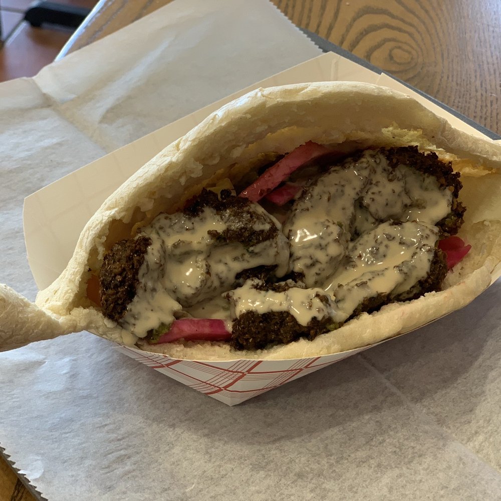 Taza Falafel - Falafel sandwich in their special Iraqi bread - Falafel Near Me - Fairfax, Virginia Taza Falafel - Falafel sandwich in their special Iraqi bread - Falafel Near Me - Fairfax, Virginia