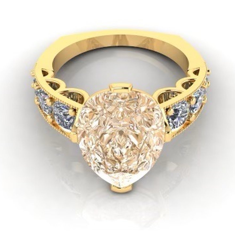 Caleesi Designs Jewelers - CAD rendering of engagement ring option "B" - Jewelry Repair Near Me - Austin, Texas Caleesi Designs Jewelers - CAD rendering of engagement ring option "B" - Jewelry Repair Near Me - Austin, Texas