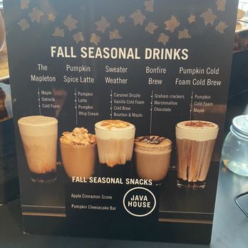 Java House - Fall seasonal drinks. I tried the bonfire brew. - Coffee & Tea Near Me - Fishers, Indiana