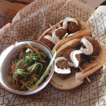 Blatt Beer & Table - Falafel sliders with pickled veggie slaw. - Gastropubs Near Me - Omaha, Nebraska Blatt Beer & Table - Falafel sliders with pickled veggie slaw. - Gastropubs Near Me - Omaha, Nebraska