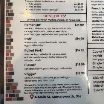 Breakfast Station - Benedict's Menu - Breakfast & Brunch Near Me - Somersworth, New Hampshire Breakfast Station - Benedict's Menu - Breakfast & Brunch Near Me - Somersworth, New Hampshire