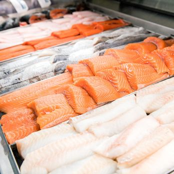 Stop & Shop - Tight shot of seafood case displaying cuts of fish. - Grocery Near Me - Hyde Park, New York Stop & Shop - Tight shot of seafood case displaying cuts of fish. - Grocery Near Me - Hyde Park, New York