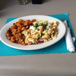 I'm A Local Beach House Cafe - Seasons scrambled eggs with I'm a local cafe grown herbs