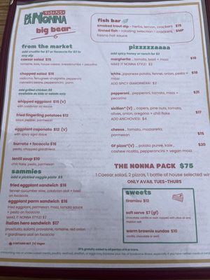 Menu photo 2 De La Nonna Los Angeles, CA