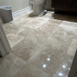 AFTER picture... the bathroom floor had the worst damage.