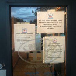 Captain D's - The location seems to be temporarily closed. There's no mention of closing or reopening the door, and no phone greeting.