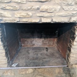 Churchill's Fireside & Patio - Prior to installation showing measurements to Jeff.