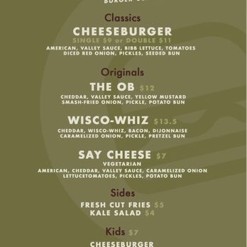 Valley Burger - Menu - Cocktail Bars Near Me - Eau Claire, Wisconsin Valley Burger - Menu - Cocktail Bars Near Me - Eau Claire, Wisconsin