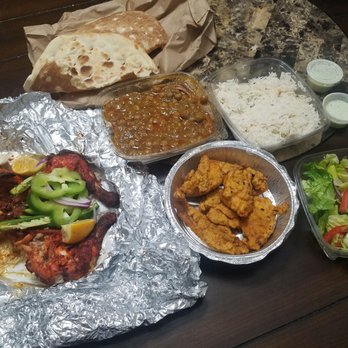 Lasani Kabob - Half chicken charga , naan, deep fried fish, side salad, basmati rice, and chana masala!   *delicious* - Pakistani Near Me - Lorton, Virginia