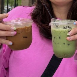 Vietnamese coffee and strawberry matcha Vietnamese coffee and strawberry matcha