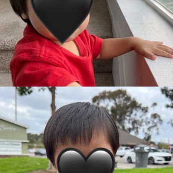 Little Locks - Before with his botched home haircut. Below is after. - Toy Stores Near Me - Bonita, California