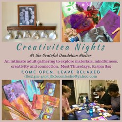 The Grateful Dandelion Atelier - Explore, relax, enjoy. Intimate adult Art Nights, some Thursdays.
