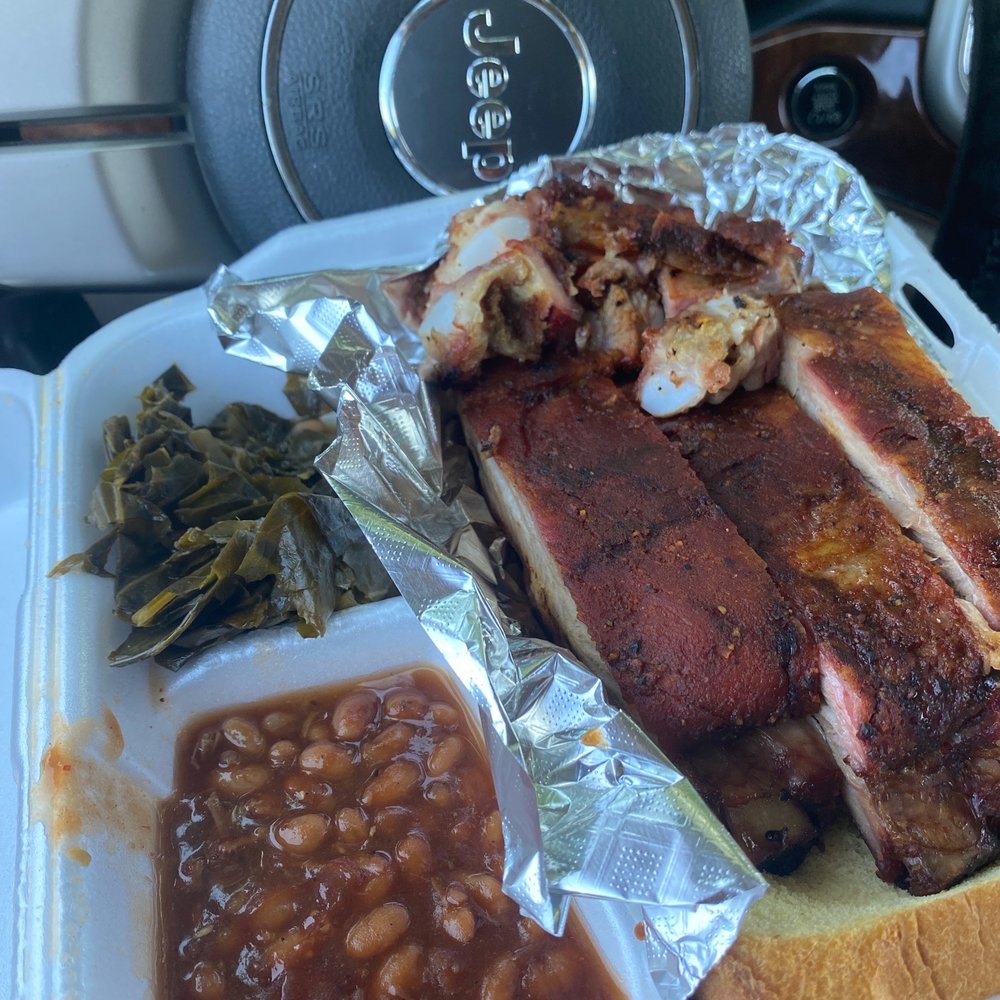 JYD BBQ - a sandwich and beans in a styrofoam container - Barbeque Near Me - Fort Pierce, Florida JYD BBQ - a sandwich and beans in a styrofoam container - Barbeque Near Me - Fort Pierce, Florida