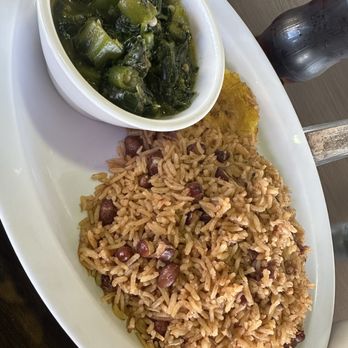 Caribbean Fire Grill - Beans and rice , Spinach and Okra - Seafood Near Me - Sacramento, California Caribbean Fire Grill - Beans and rice , Spinach and Okra - Seafood Near Me - Sacramento, California