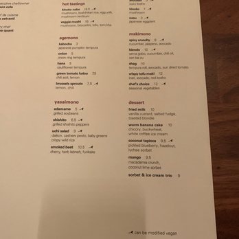 Uchi Dallas - Vegetarian menu - Japanese Near Me - Dallas, Texas