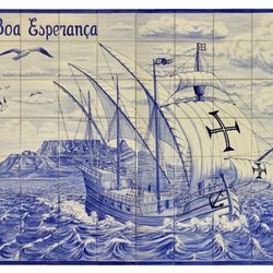 A. Monteiro - 56 tiles customized painting of ship Boa Esperanca