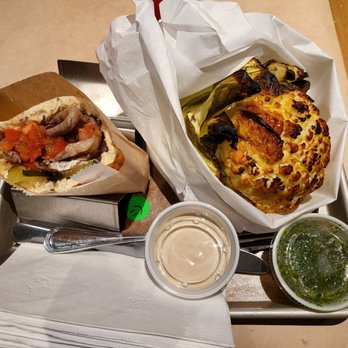 Miznon - Hudson Yards - Rib Eye Minute Steak Pita The Original Whole Roasted Baby Cauliflower - Sandwiches Near Me - New York, New York