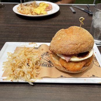 Hash Kitchen - Effin' Huge English Muffin w/ hash browns - Breakfast & Brunch Near Me - Peoria, Arizona Hash Kitchen - Effin' Huge English Muffin w/ hash browns - Breakfast & Brunch Near Me - Peoria, Arizona
