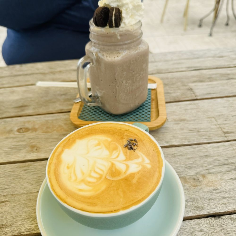 Java Owl Coffee House - Sweet Lavender Latte & Cookies n Cream Frappe - Coffee & Tea Near Me - Nassau Bay, Texas