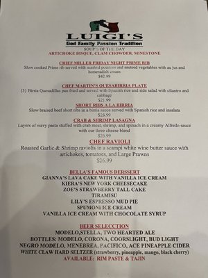 Menu photo 5 Luigi's Italian Restaurant Gonzales, CA Menu photo 5 Luigi's Italian Restaurant Gonzales, CA