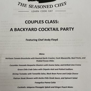 The Seasoned Chef - Menu for the class - Cooking Schools Near Me - Aurora, Colorado The Seasoned Chef - Menu for the class - Cooking Schools Near Me - Aurora, Colorado