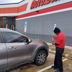 AutoZone - Getting Matt O. Some wiper blades, fluid, and stuff.