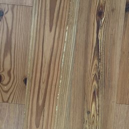 The crumbling heart pine flooring from Quantum