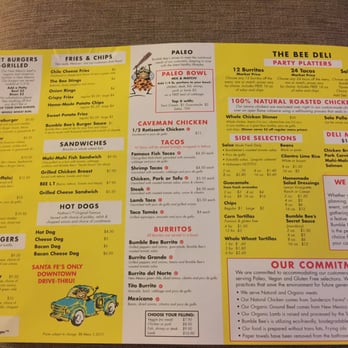 Bumble Bee's Baja Grill - One side of the menu. - Mexican Near Me - Santa Fe, New Mexico Bumble Bee's Baja Grill - One side of the menu. - Mexican Near Me - Santa Fe, New Mexico