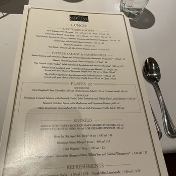 The Capital Grille - Lunch menu. May 2022. - Steakhouses Near Me - Clayton, Missouri