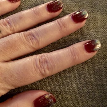 Diamond Nails - Supposed to be ombré chrome but a glittery tipped gummy mess is what I got. - Nail Salons Near Me - McKinney, Texas