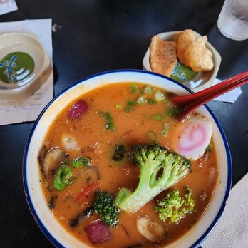 Kuma Sushi - Small spicy miso Ramen with veggies and $4 worth of extra broth. - Sushi Bars Near Me - Los Osos, California Kuma Sushi - Small spicy miso Ramen with veggies and $4 worth of extra broth. - Sushi Bars Near Me - Los Osos, California