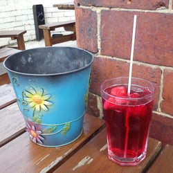 Fox and Newt Brewpub - Pims and a pretty ashtray...