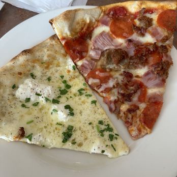Piazza Italia - White pizza and meat lovers. - Pizza Near Me - Glen Burnie, Maryland