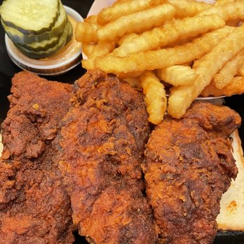 Dave's Hot Chicken - Mild Dave's #1 2 Tenders w/ Fries - Chicken Shop Near Me - Irvine, California Dave's Hot Chicken - Mild Dave's #1 2 Tenders w/ Fries - Chicken Shop Near Me - Irvine, California