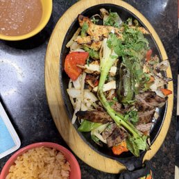 Steak and chicken fajita