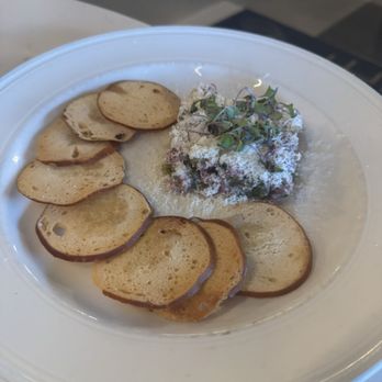 Taste on Main - Steak Tartare Parisa with pretzel crostini - Seafood Near Me - Buda, Texas Taste on Main - Steak Tartare Parisa with pretzel crostini - Seafood Near Me - Buda, Texas