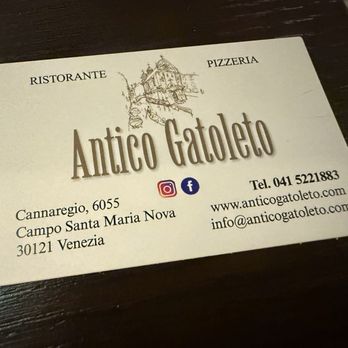 Antico Gatoleto - business card - Seafood Near Me - Venezia, VE Antico Gatoleto - business card - Seafood Near Me - Venezia, VE