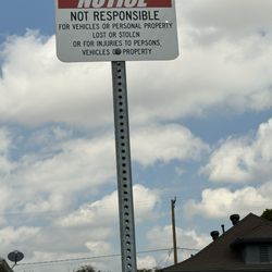 City of Colton - Warning sign in the Coltons Police Departments parking lot! If they can't monitor their own parking lot, how can they keep citizens safe?